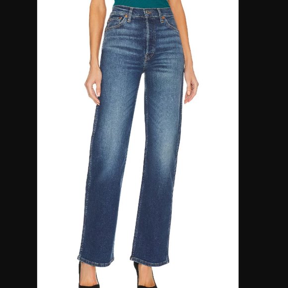 Re/Done High Rise Loose Jeans in Jetty Size 25 NWT - Picture 1 of 9